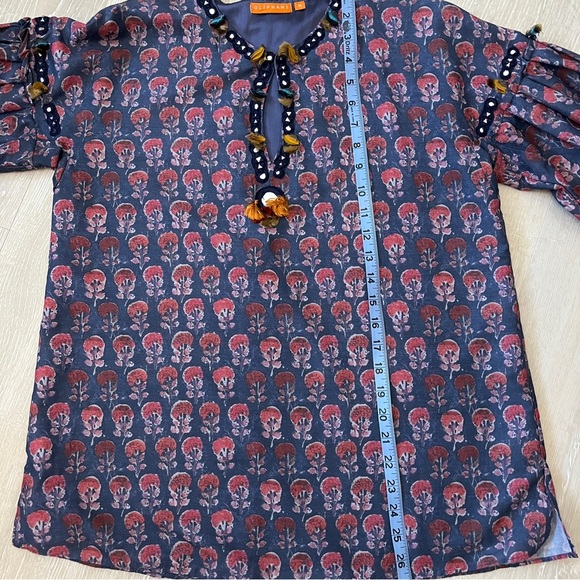 Oliphant Peasant Blouse with Mirror and Tassel Details Size Med - Picture 11 of 12